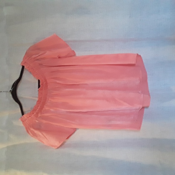 Smell The Roses Peach Off the Shoulder Ruffle Top Size Small - Picture 2 of 5